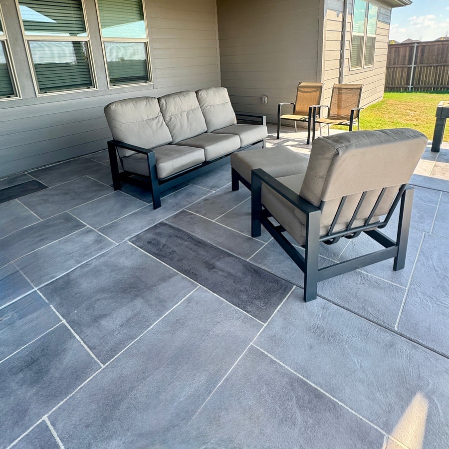 StoneCoat overlay finish on covered patio concrete in Princeton Texas