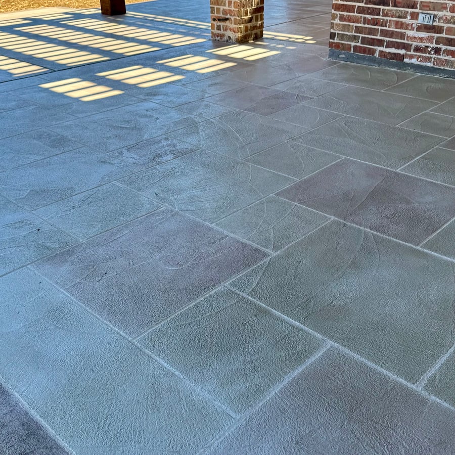 StoneCoat decorative concrete overlay patio by WRB Outdoors in Prosper Texas